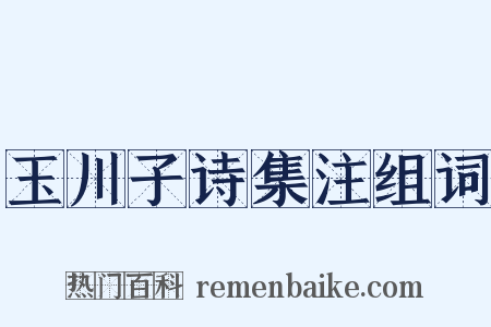 玉川子诗集注组词是什么意思的图片